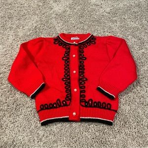 Carriage boutiques cardigan sweater red girls small